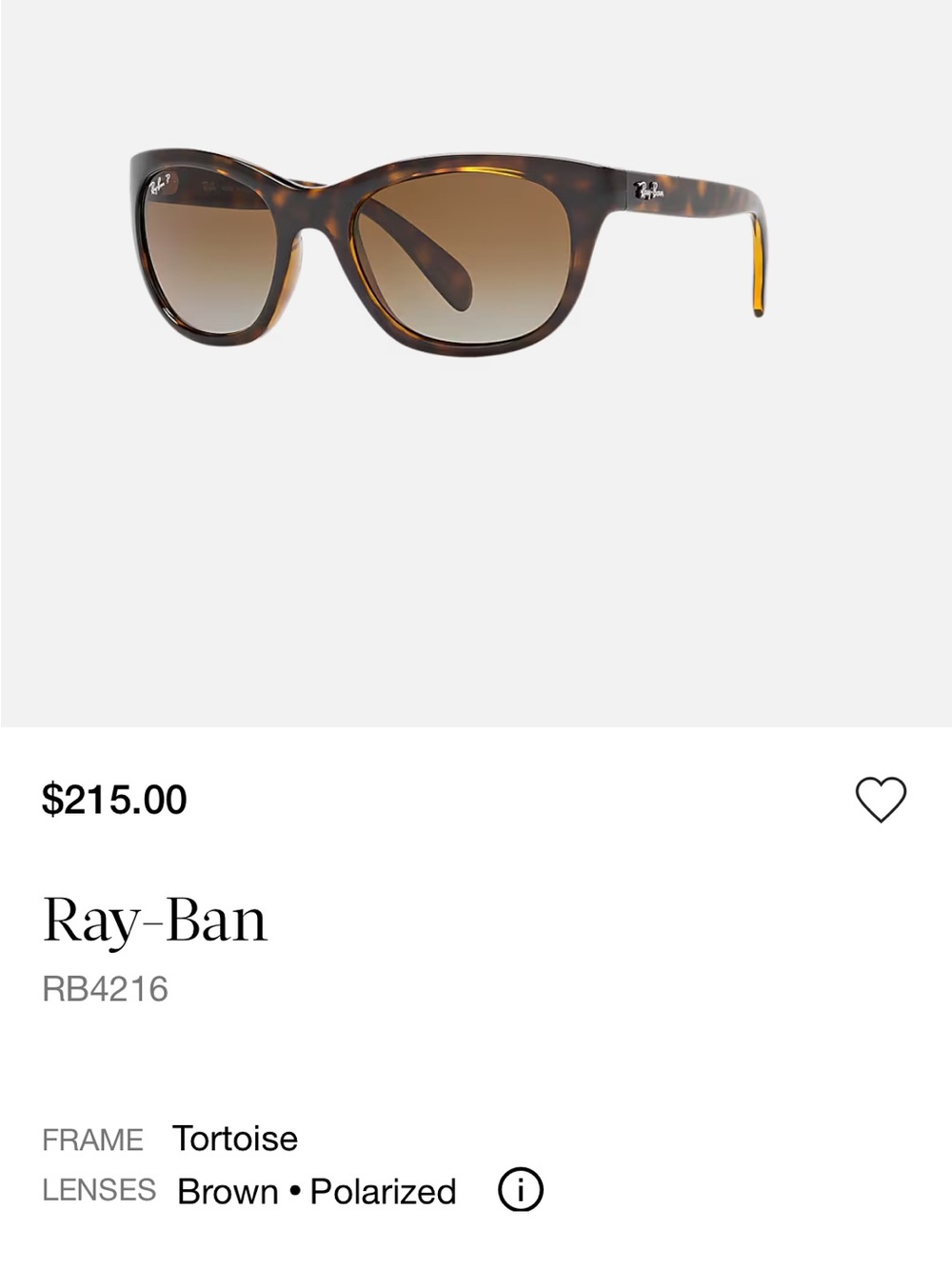 Ray-Ban Women's Tortoise Frame Sunglasses with Brown Gradient Lenses